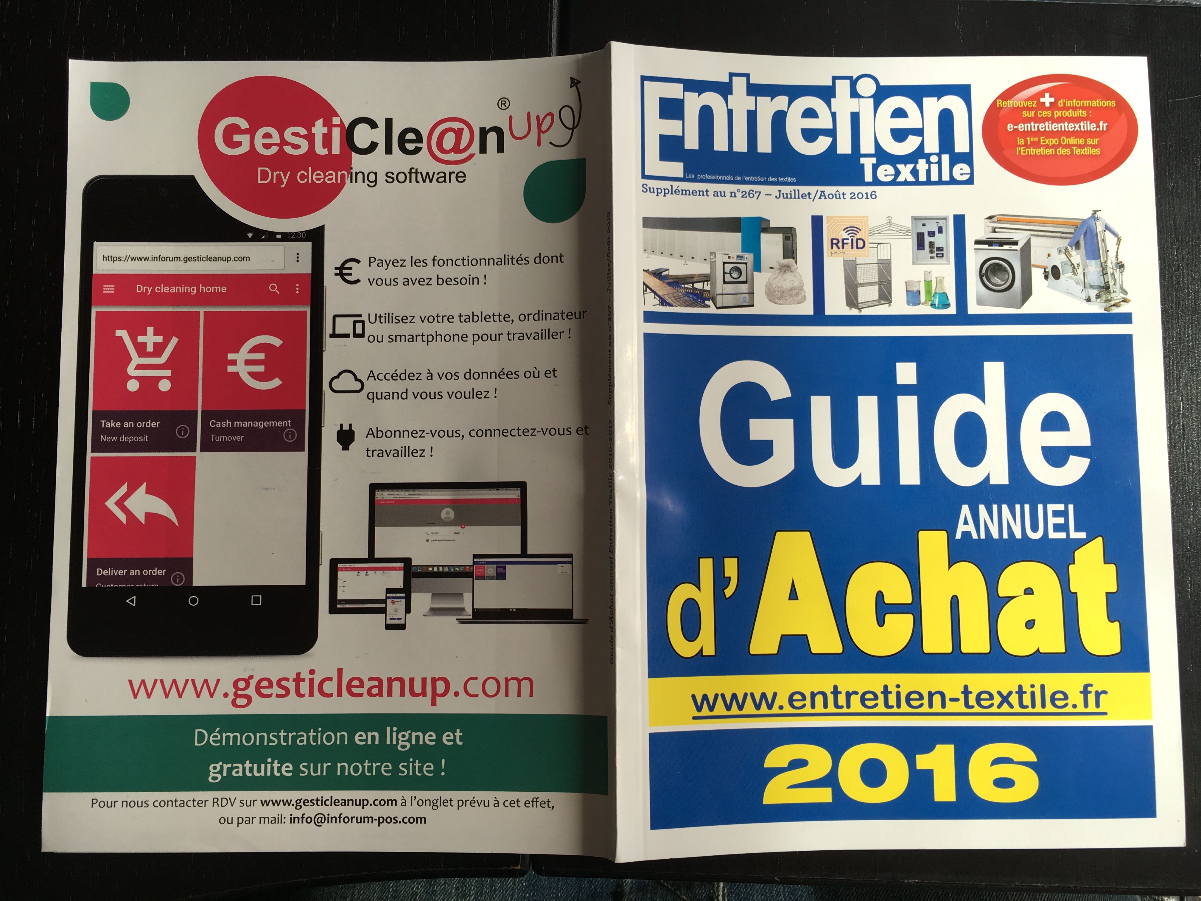 Couvertures guide d'achat 2016 Entretien Textile avec GestiClean Up'