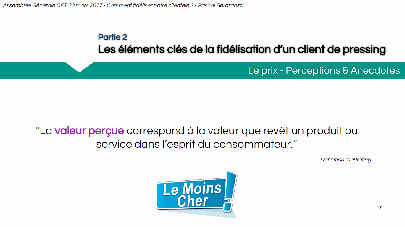 Eléments de fidélisation d'un client de pressing