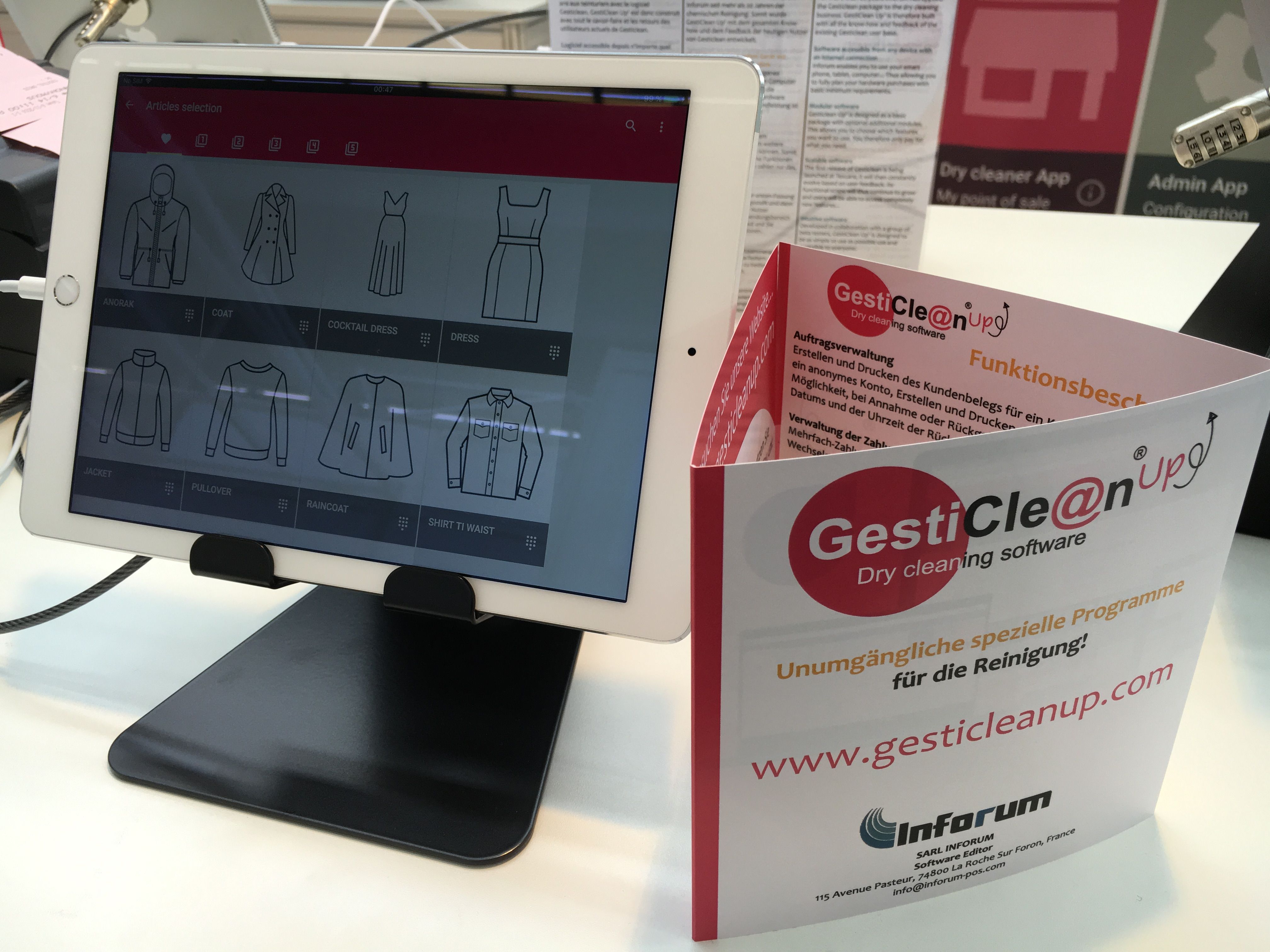 Tablette GestiClean Up', logiciel gestion pressing